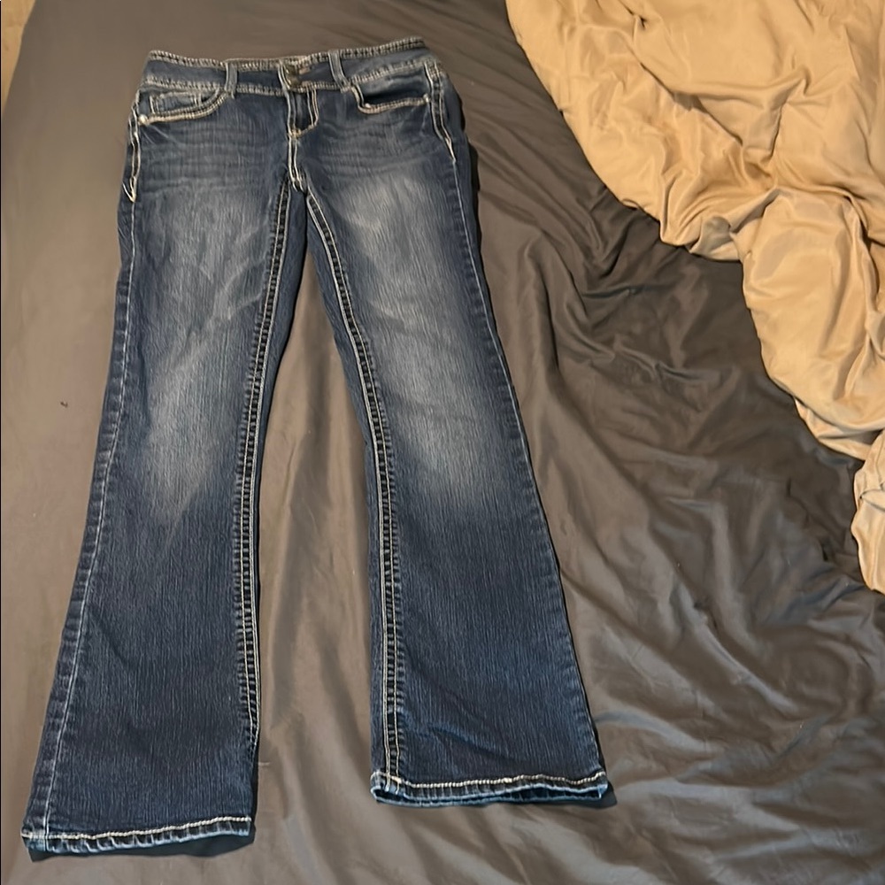 Wallflower Blue Flare Wide Leg Jeans